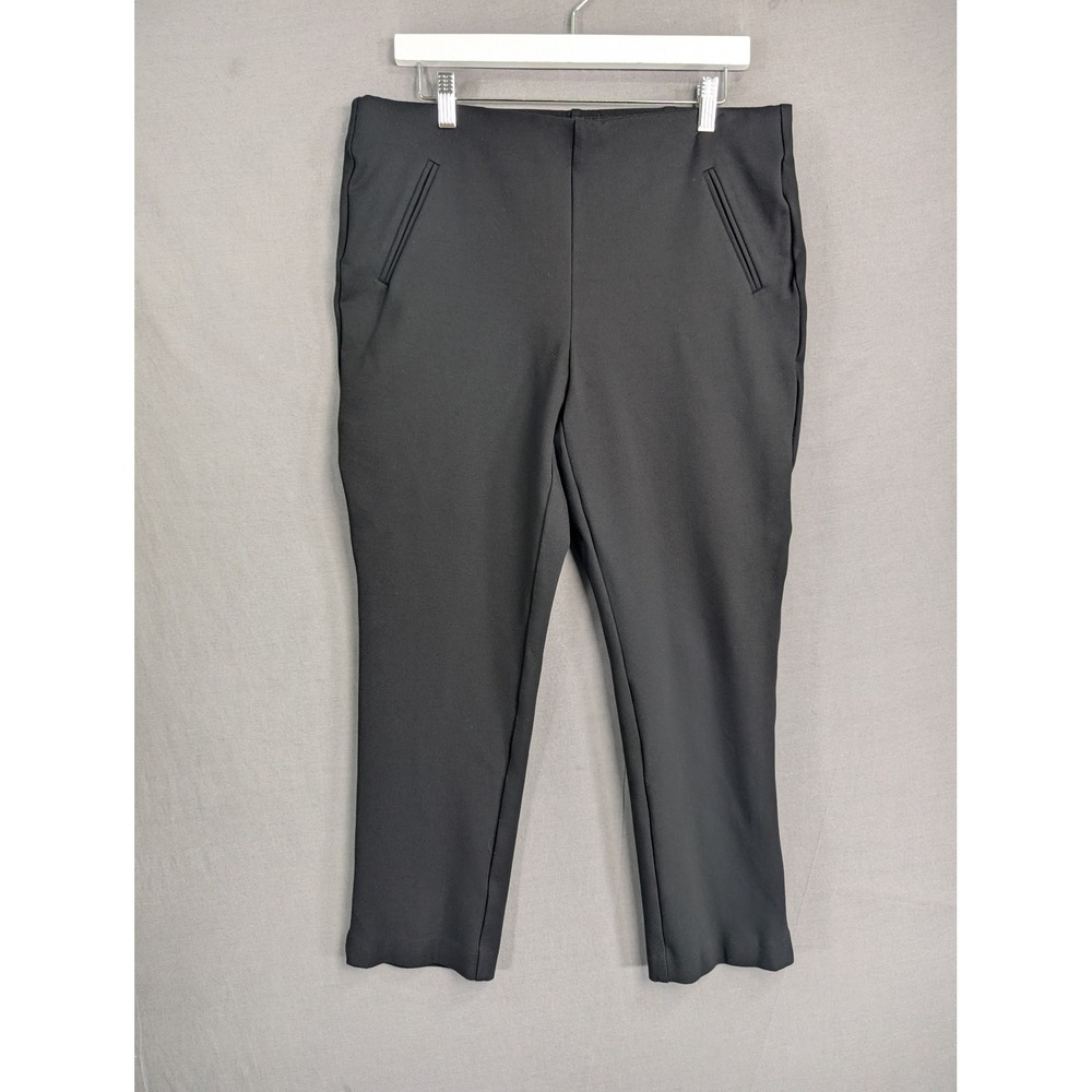 Chico's Black Flat Front Straight Leg Ankle Pants Size 2 US 12 8375